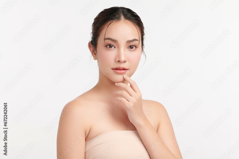 Beautiful young asian woman with clean fresh skin on white background, Face care, Facial treatment, Cosmetology, beauty and spa, Asian women portrait. Beautiful young asian woman with clean fresh skin on white background, Face care, Facial treatment, Cosmetology, beauty and spa, Asian women portrait.