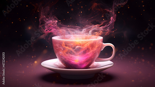 Fototapeta Naklejka Na Ścianę i Meble -  pink space in a cup
