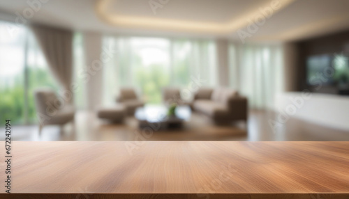 Tabletop with Blurred Living Room Background