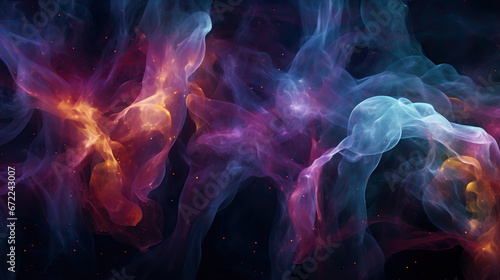  colorful smoke is shown against a black background with a black background. generative ai