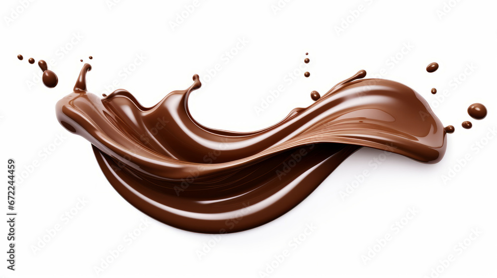 A splash of chocolate isolated on a white background A splash of chocolate isolated on a white background
