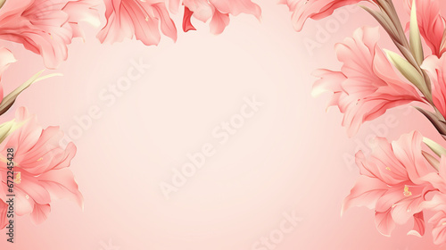  a pink background with pink flowers on a light pink background. generative ai
