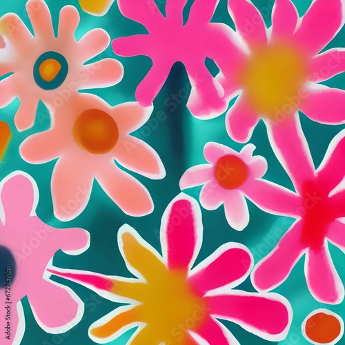 Fototapeta Naklejka Na Ścianę i Meble -  Illustration of a vibrant pink flowers