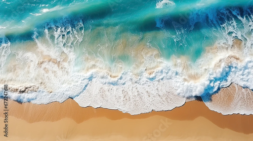 Summer seascape beautiful waves blue sea water in sun 