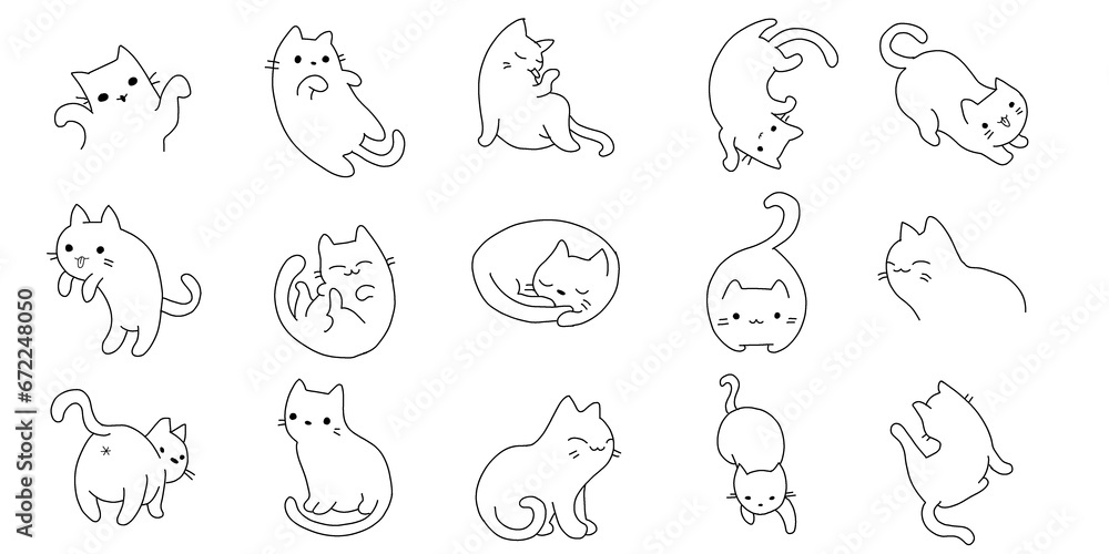 Cute cats created in colorful illustrations. Cute cats created in colorful illustrations.