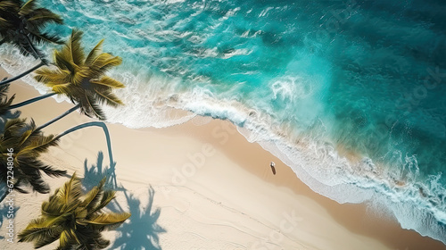 Summer seascape beautiful waves blue sea water in sun  © bitsource
