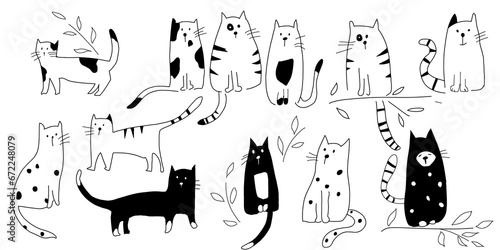 Cute cats created in colorful illustrations.