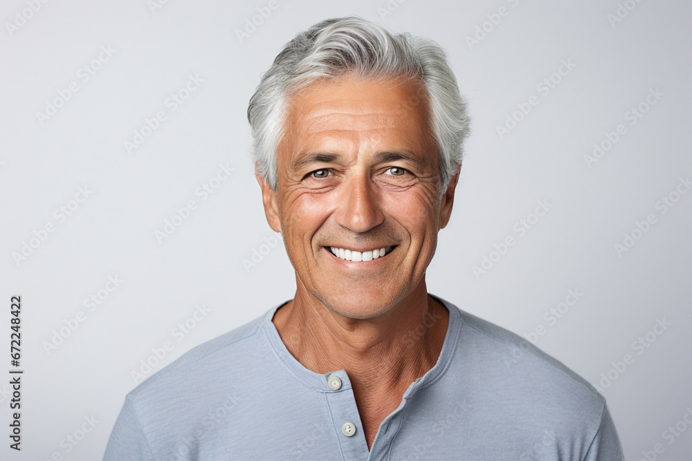 Portrait of handsome man with bright smile veneers after dentist isolated on white background Portrait of handsome man with bright smile veneers after dentist isolated on white background