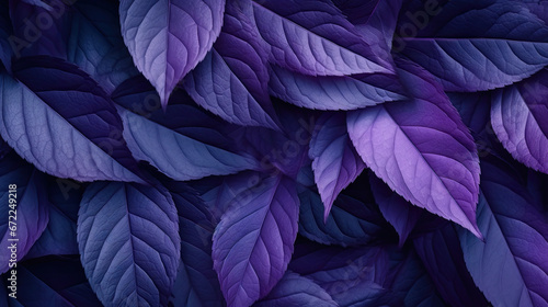  a close up of a purple and blue leaf pattern on a wall. generative ai