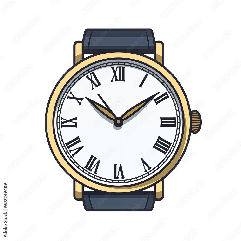 Flat minimal design clipart of Wristwatch Flat minimal design clipart of Wristwatch