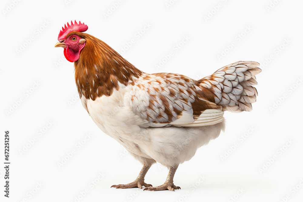 Fototapeta premium Hen, Hen Isolated In White, Hen In White Background