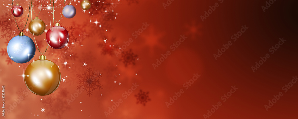 Fototapeta premium christmas bright balls banner