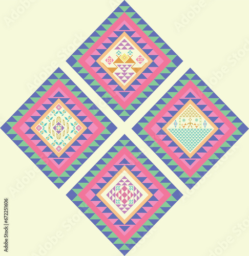 Graphic art pattern detail local Thai North-East old fashion. fabric silk, backgrounds, textures, square, geometry, lines, graphic, element, elegant, decorative, decor, beauty, backgrounds, luxury.