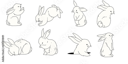 cute rabbit Created in colorful illustrations.