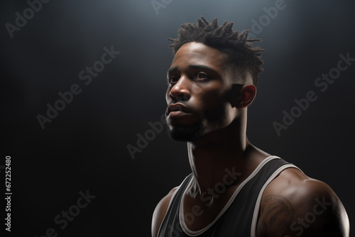 Basketball Player. Emotional, expressive portrait.