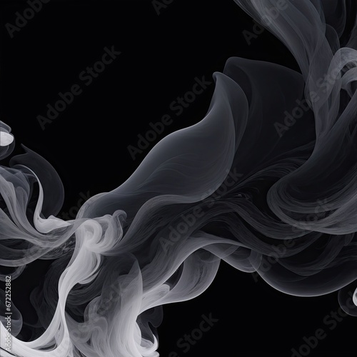 Abstract smoke wallpaper, White and black smoke clouds on a black background 03, Generative AI, Generative, AI