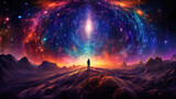 cosmic view spiritual night new age cosmos galaxy - by generative ai
