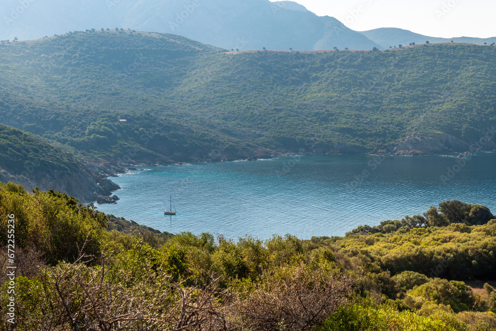 Landscape with Capo Rosso, Corsica island, France Landscape with Capo Rosso, Corsica island, France