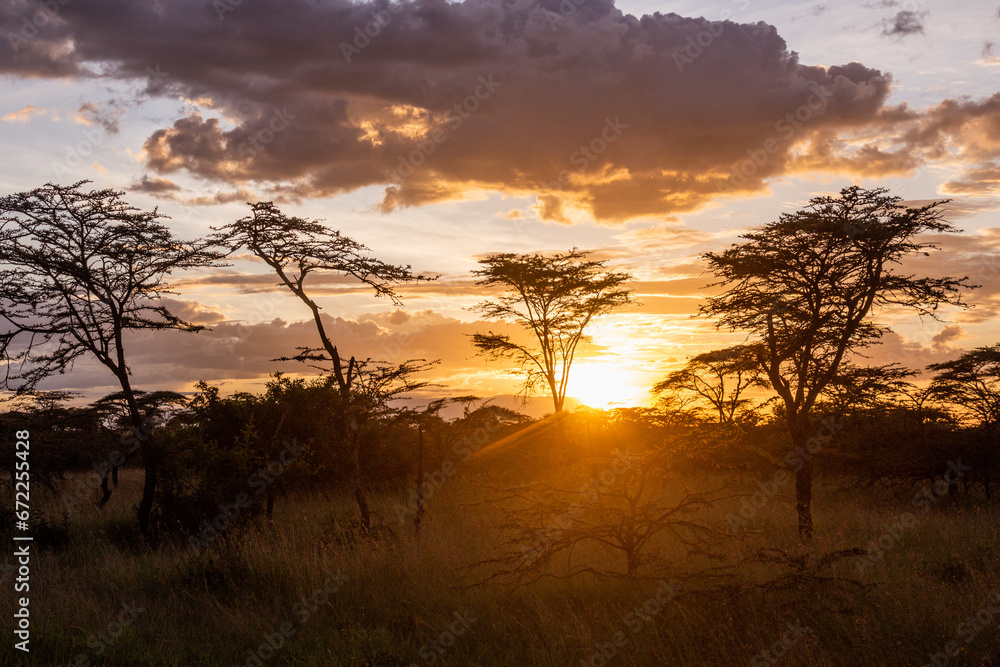 Sunset in Masai lands, Kenya