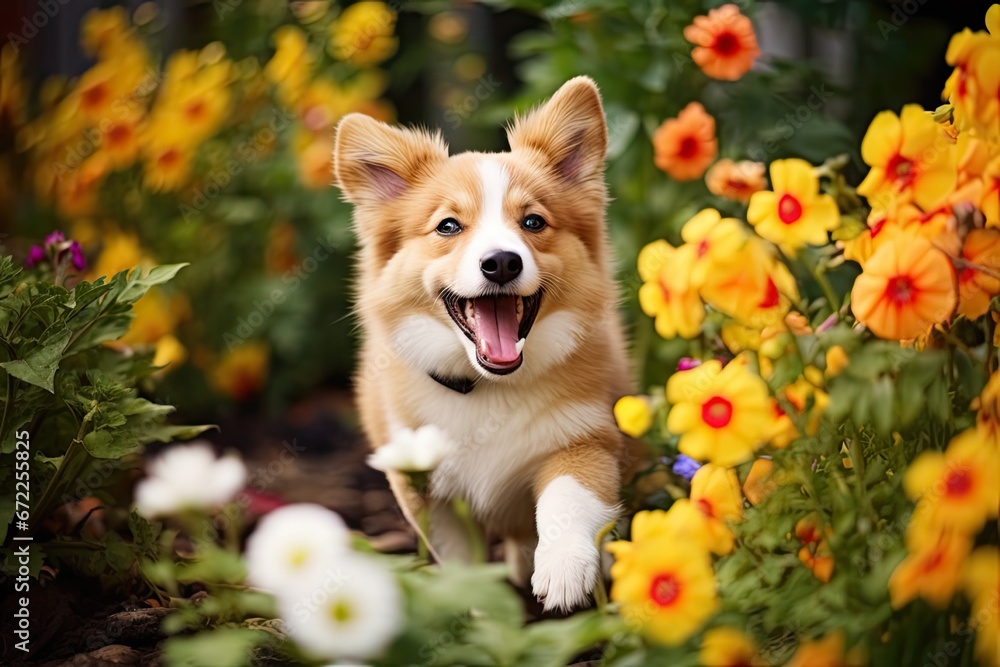 appy funny face cute puppy playing in garden appy funny face cute puppy playing in garden