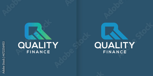 Initial Letter Q Logo Design Template Vector. Initial Q minimalist logo with financial logo