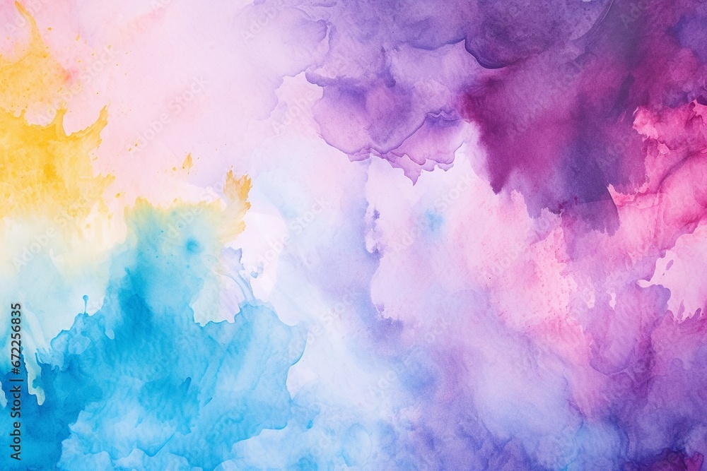 Colorful Watercolor Painted Overlay on Painting Paper Backgrounds