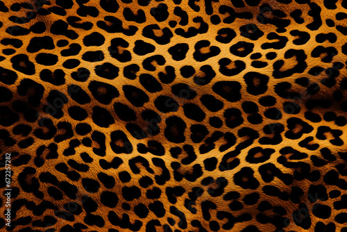 The illustration pattern of the leopard fur background. The animal printed texture. Generative AI.