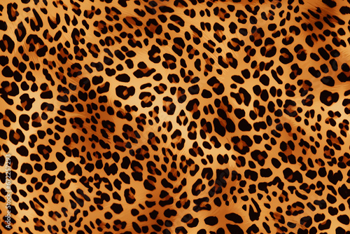 The illustration pattern of the leopard fur background. The animal printed texture. Generative AI. photo
