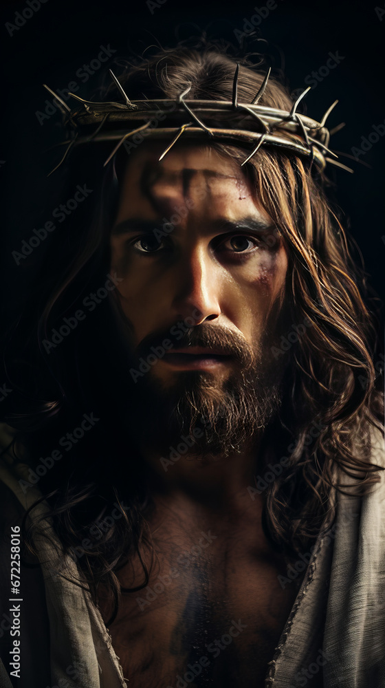 Portrait that depicts Jesus wearing the crown of thorns