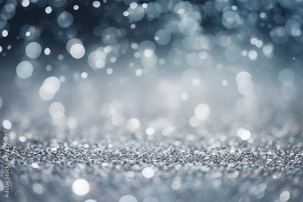 Gray and White Small Glitter Bokeh Background