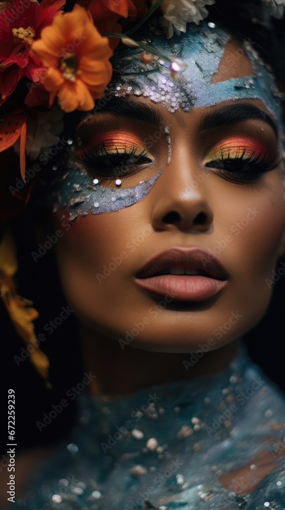 Captivating Portrait Of A Woman With Unique Makeup, Background Image, Best Phone Wallpapers Captivating Portrait Of A Woman With Unique Makeup, Background Image, Best Phone Wallpapers