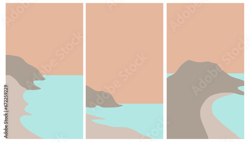 minimalism , minimalist art beach theme 