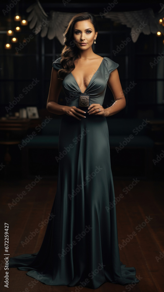 Confident Woman In A Dramatic Evening Gown Glamorous, Background Image, Best Phone Wallpapers