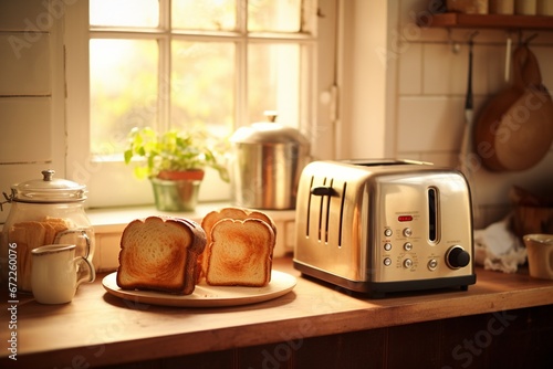 Toaster Placed on Kitchen Shelf