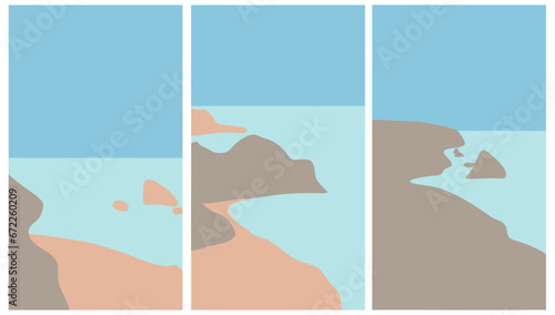 minimalism , minimalist art beach theme 