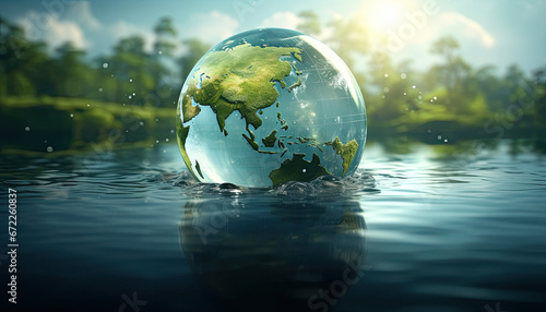 Water drop of life  saving earth environment concept