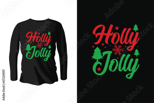 Holly Jolly. Winter t shirt design vector. winter weather. typography t shirt design.