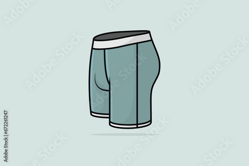 Gym Wear Causal Short Knicker vector illustration. Sports and Fashion objects icon concept. Boys swimming short knicker and casual wear vector design with shadow.