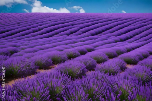 Natural beauty podium backdrop with lavender field.