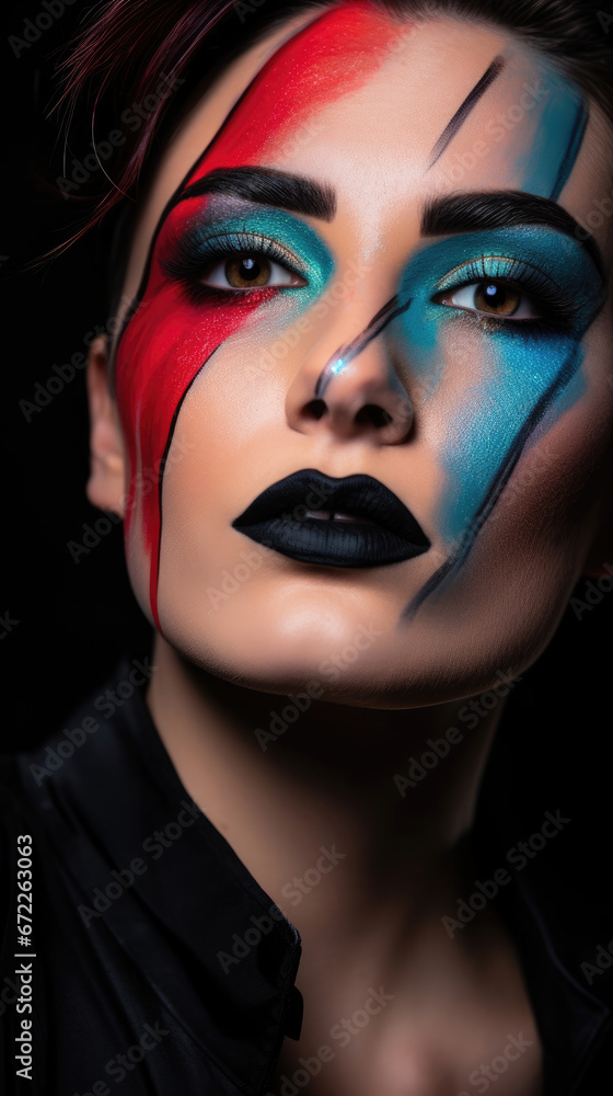 Intense Portrait Of A Woman With Bold Makeup Striking, Background Image, Best Phone Wallpapers