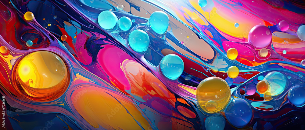 an abstract art made of colorful bubbles