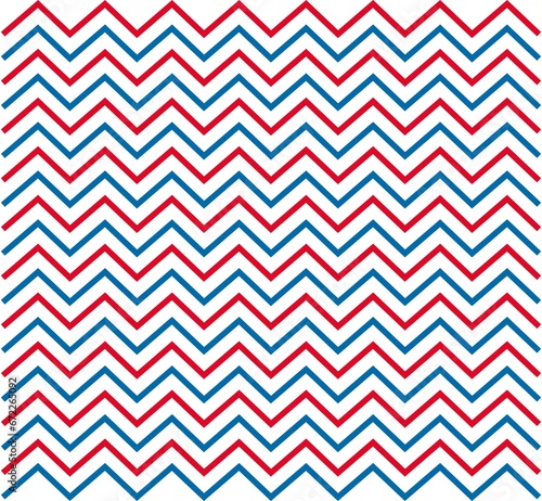Zigzag blue red pattern. Geometric simple background. Creative and elegant style. Zigzag Seamless Pattern. © adobedesigner