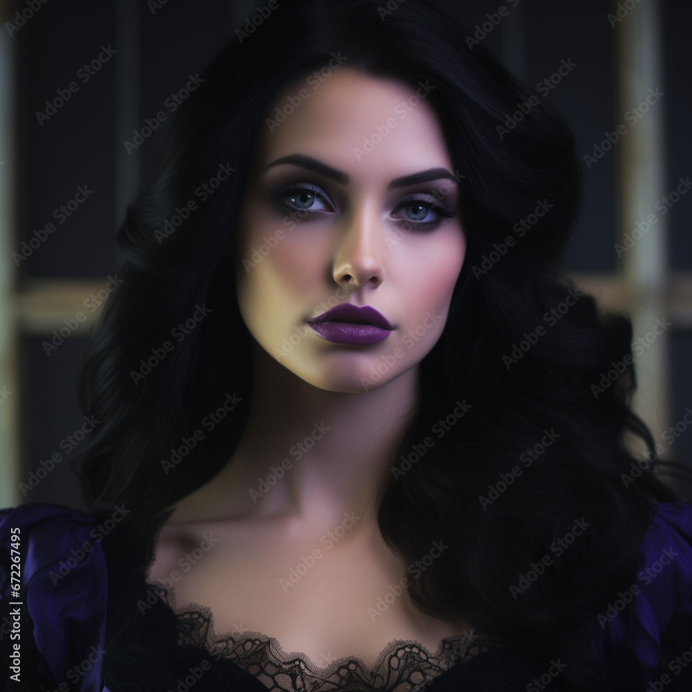 Cinematic Portrait of a Mysterious Gothic Woman Cinematic Portrait of a Mysterious Gothic Woman