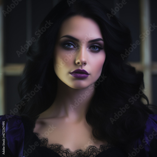 Cinematic Portrait of a Mysterious Gothic Woman