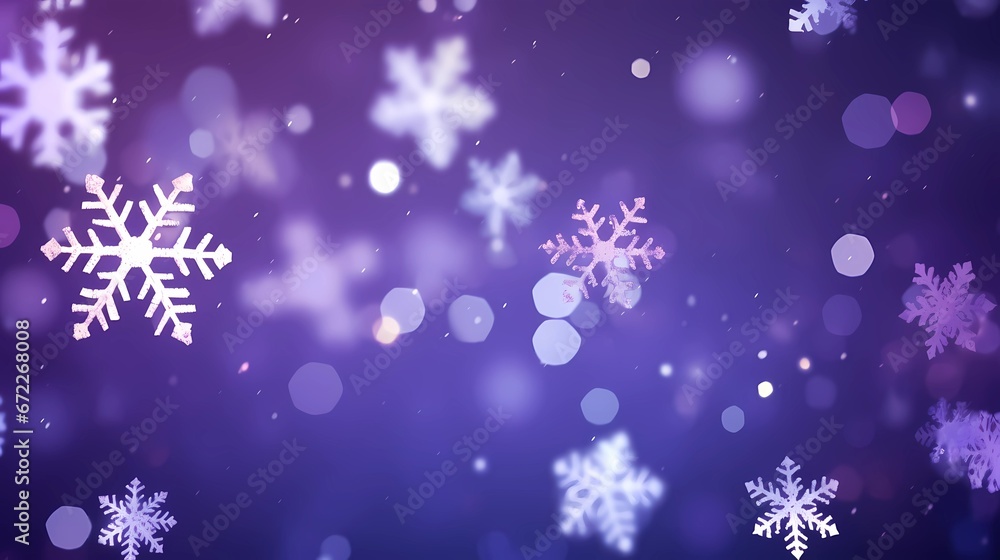 purple background with snowflakes, Generative AI