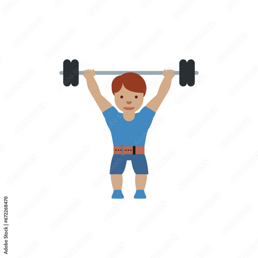 Obraz premium Man Lifting Weights: Medium Skin Tone