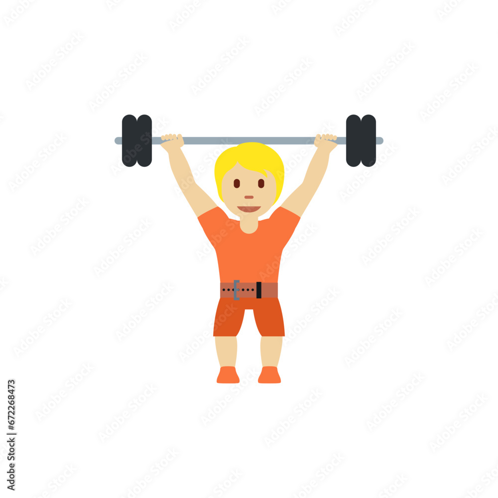 Obraz premium Person Lifting Weights: Medium-Light Skin Tone 