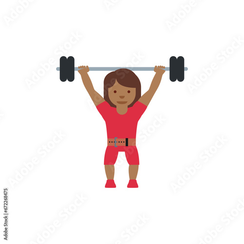 Woman Lifting Weights: Medium-Dark Skin Tone
