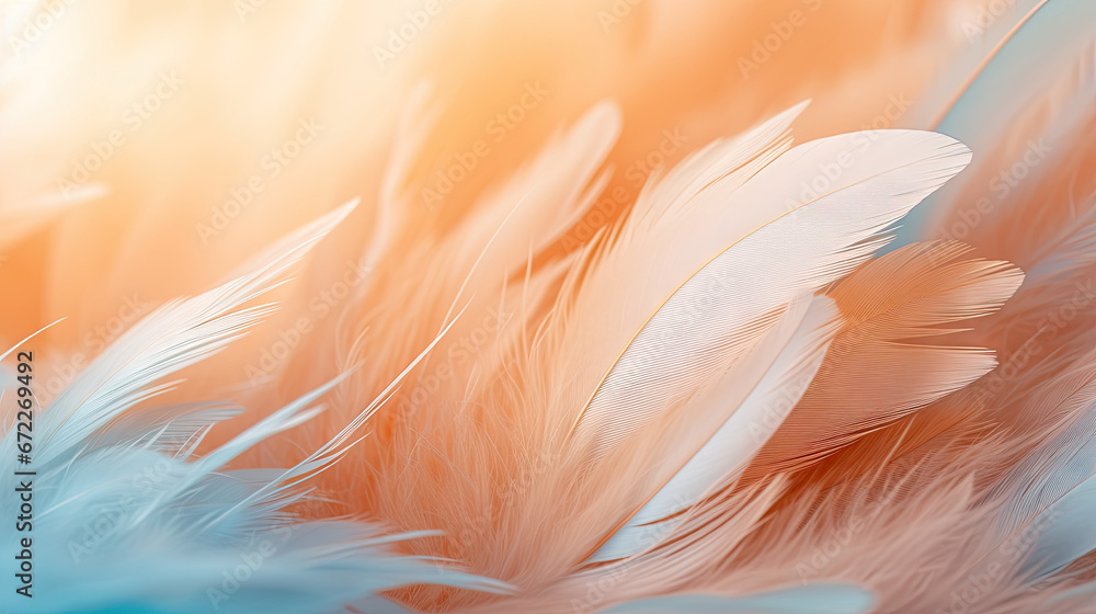 a close up of a bunch of feathers on a table. generative ai a close up of a bunch of feathers on a table. generative ai