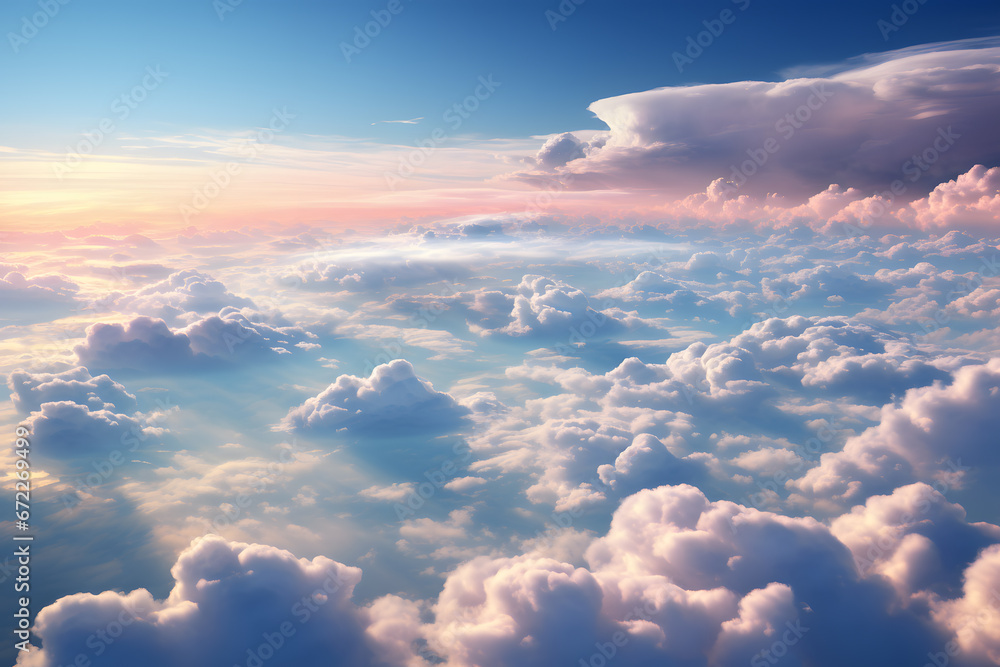 Obraz premium Clouds over the sky ai generated art.